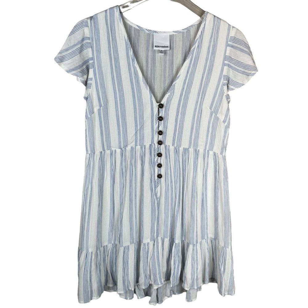 Skylar + Madison Shirt Dress Women Small Classic Peppy Spring Striped Light